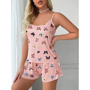 2 Piece Sexy Sleepwear Pajamas Nightwear PJ's Lingerie Butterfly Women's